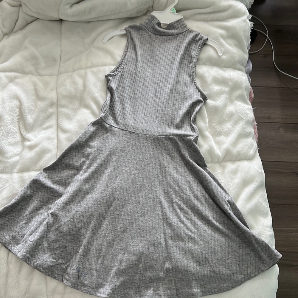 Grey mock neck dress